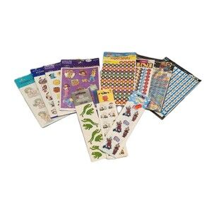 Lot of 11 Packs of Vintage 90s Stickers 10 New/Unopened + 1 Open